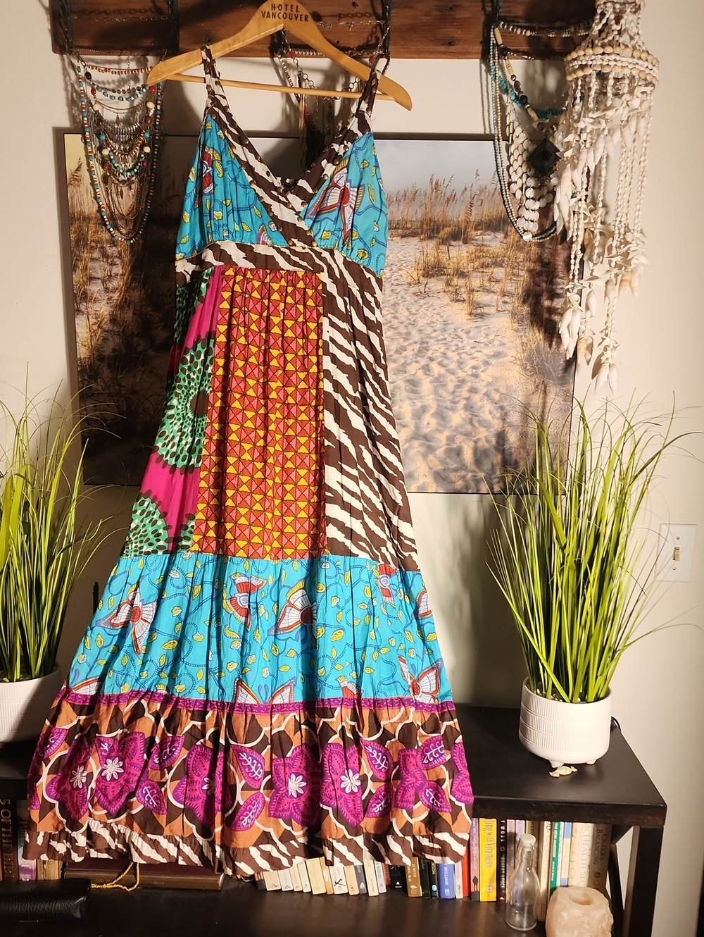 Boho Multi-Color Patchwork Maxi Dress
